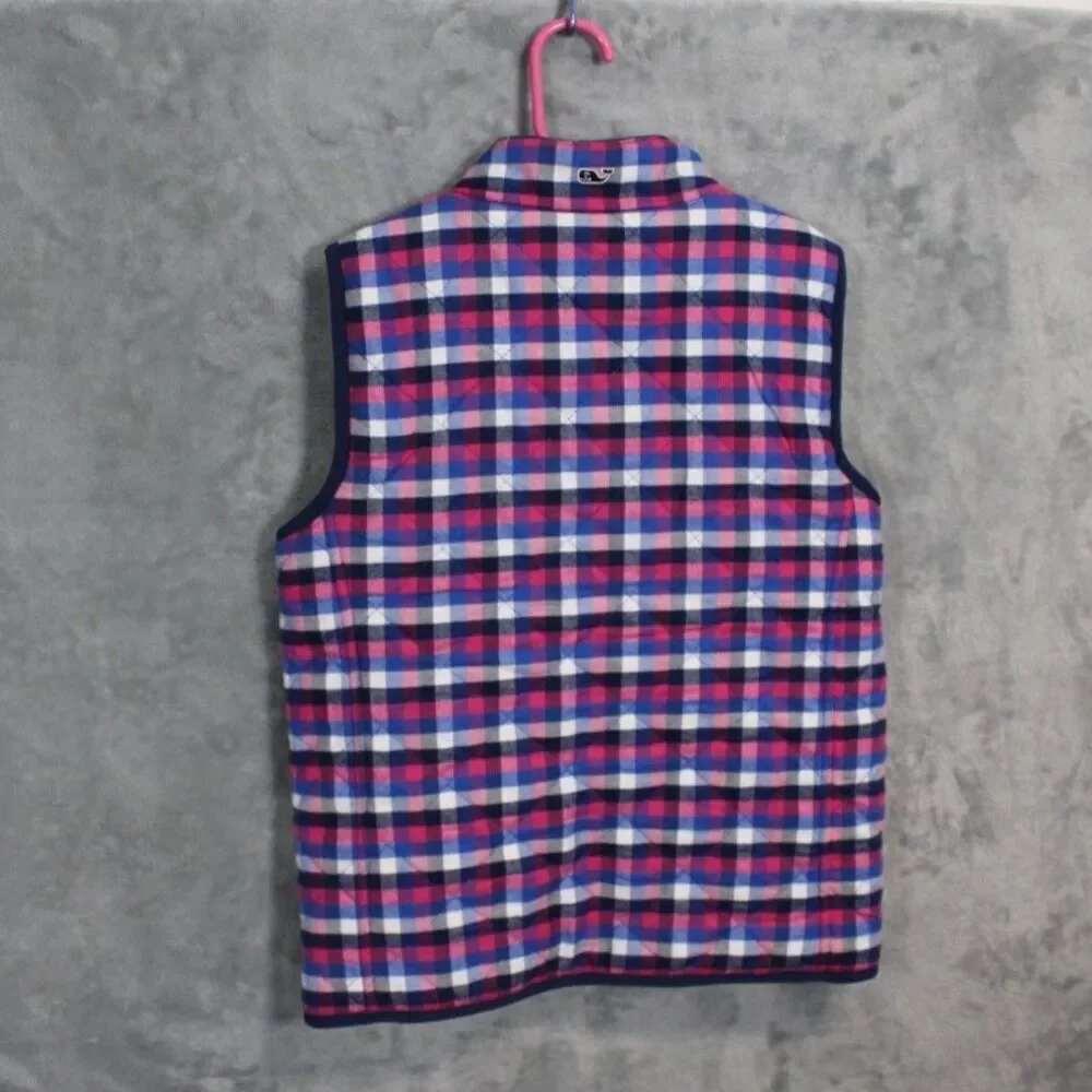 Vineyard Vines Pink and Blue Plaid Kids Vest